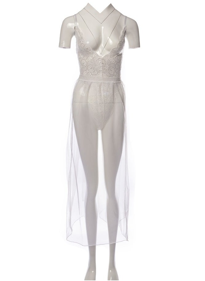 Generic - 2-Piece Bobysuit Mesh Skirts Lace Lingerie Set - Image 1