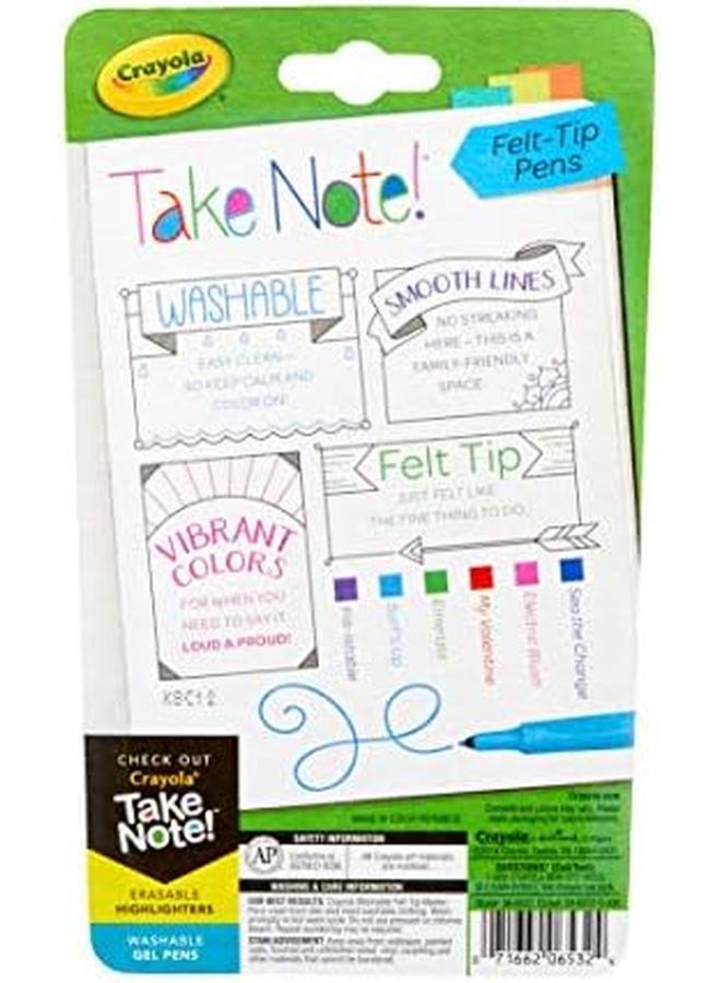 كرايولا خذ ملاحظة: أقلام ذات رأس لباد قابلة للغسل عدد 6 - Image 3