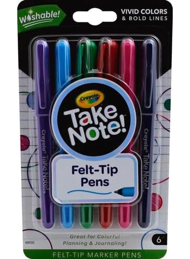 كرايولا خذ ملاحظة: أقلام ذات رأس لباد قابلة للغسل عدد 6 - Image 2