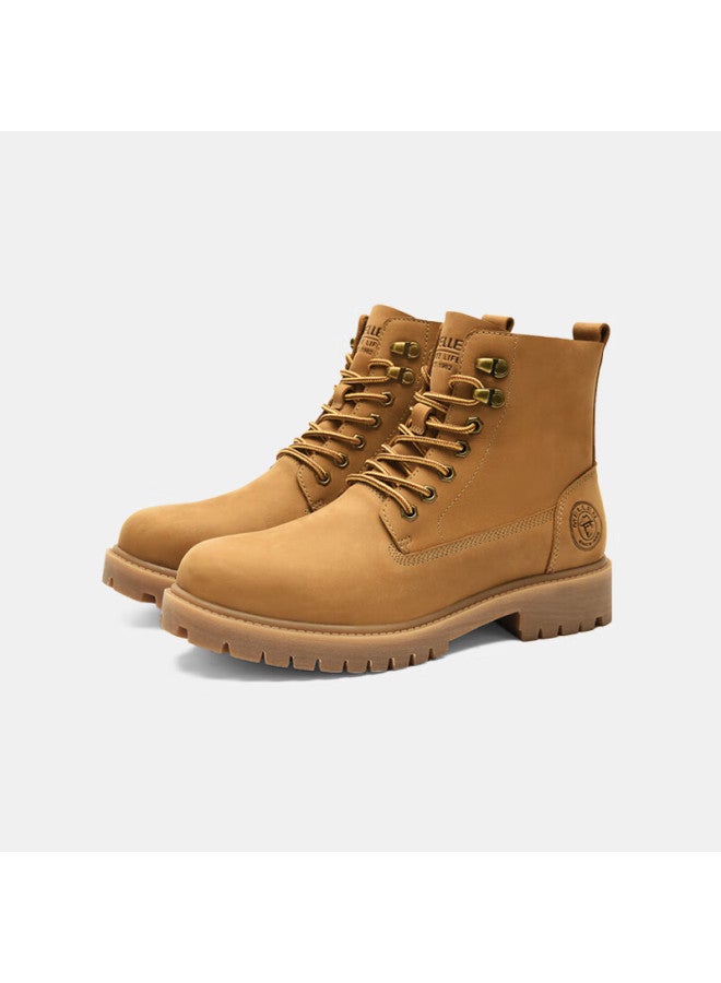 Mellen Minimalist Fashion Martin Boots Trendy Comfortable Classic High-top Fashion Boots Mf797505 Yellow Brown Size 42 - Image 2