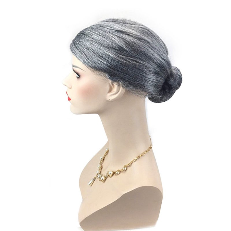 3 otters Old Lady Grey Wig for Kids, Grandma Costume 100th Day of School Costume for Girls - Image 5