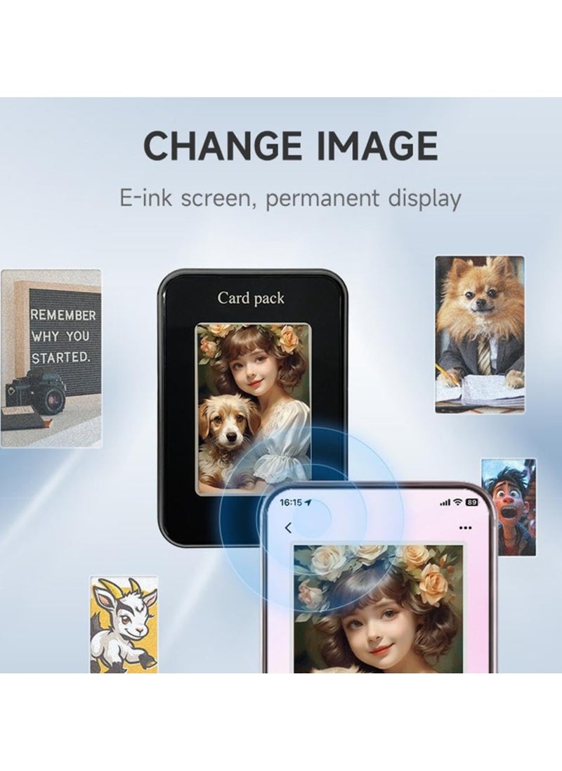 lekikpo DIY E-Ink Phone Case for iPhone with NFC, Smart DIY Electronic Ink Screen Phone Case, APP Operation Smart Photo Rear Projection Customiza Phone Card Holder, Display Image 2.7in On Phone Holder  - Image 3