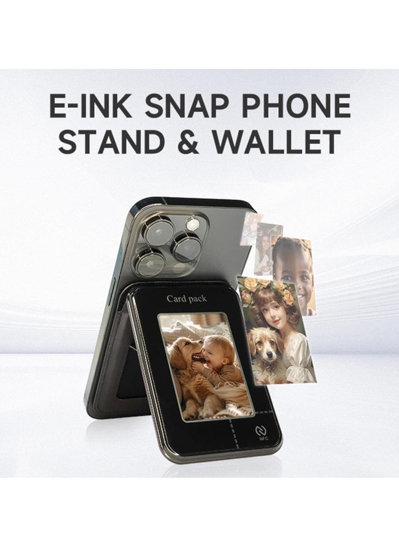 lekikpo DIY E-Ink Phone Case for iPhone with NFC, Smart DIY Electronic Ink Screen Phone Case, APP Operation Smart Photo Rear Projection Customiza Phone Card Holder, Display Image 2.7in On Phone Holder  - Image 4