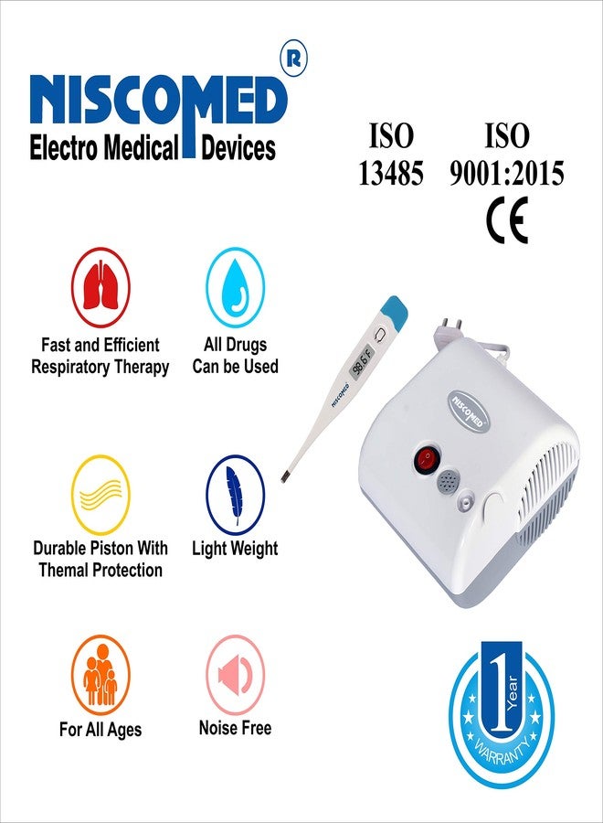 Niscomed Piston Compressor Handy Nebulizer With Thermometer/Nebulizer NB-121(DT) - Image 4
