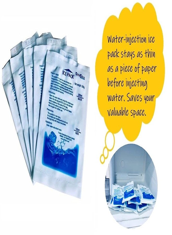 TINSICO Ice Bag Water-Injection Ice Pack for Pain Relief and Ice Box (Pack of 10, 200 ML) Reusable Cold Pack for Food Medical Storage and Delivery - Image 3