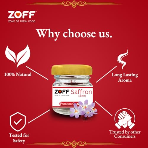 Zoff kesar saffron original- Premium Kashmiri kesar saffron- Hand-Picked & Naturally Aromatic -Perfect for Cooking, Desserts & Wellness -Net Weight: 1g - Image 4