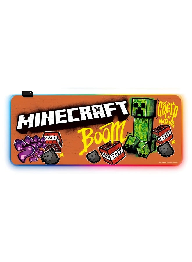 Minecraft GMS-WT-5 Gaming Mouse Pad with RGB Lighting – 14 Spectral Lighting Modes – Precision Microfiber Surface for Control and Speed ​​– Stable Rubber Base with USB Plug & Play - Image 1