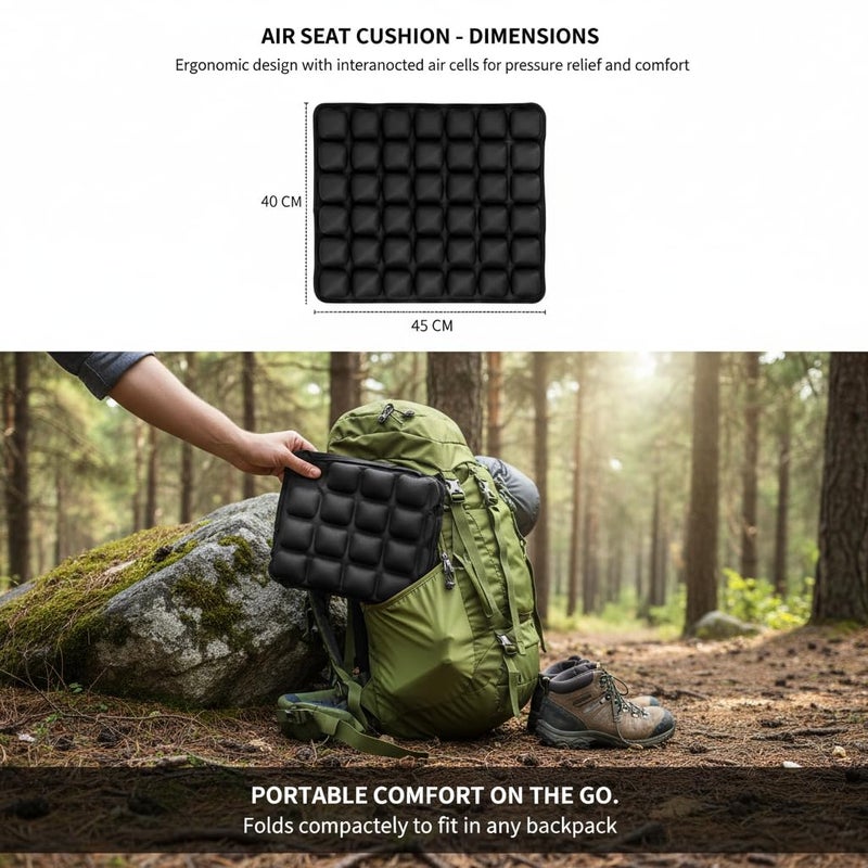 Lonicerkz 1Pcs Seat Cushion, Travel Cushion Airplane Seat - Inflatable Airplane Seat Cushion for Travel.Suitable for Long Distance Sedentary People to Use,Easy to Carry, 3D Inflatable Airbag is Ergonomic - Image 3