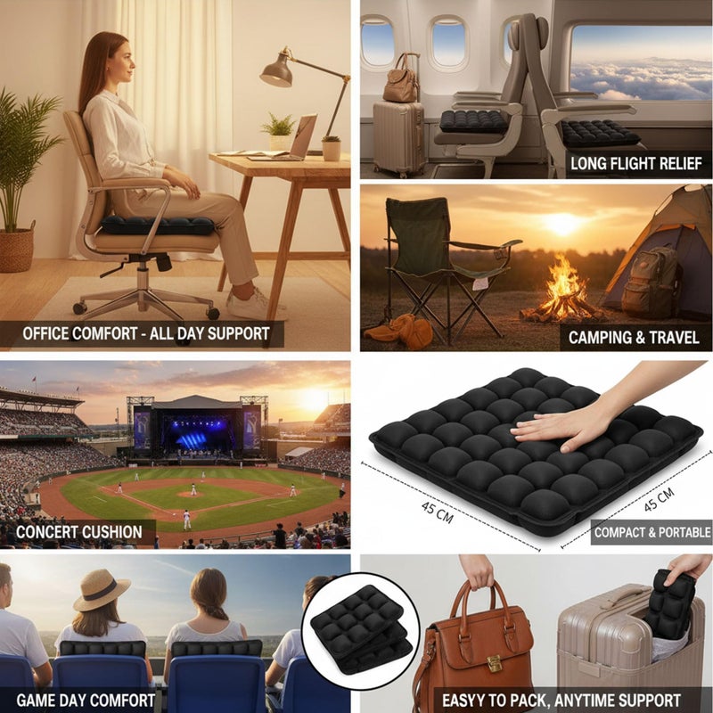 Lonicerkz 1Pcs Seat Cushion, Travel Cushion Airplane Seat - Inflatable Airplane Seat Cushion for Travel.Suitable for Long Distance Sedentary People to Use,Easy to Carry, 3D Inflatable Airbag is Ergonomic - Image 4