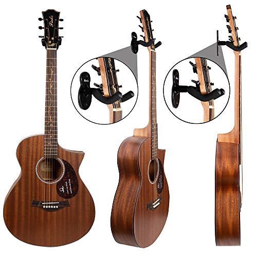 Moodve Guitar Wall Mount 4-Pack, Metal Guitar Hanger, Guitar-Shaped Guitar Wall Hanger, Black Guitar Holder Stand for Bass Electric Acoustic Guitar Ukulele (Black) - Image 4