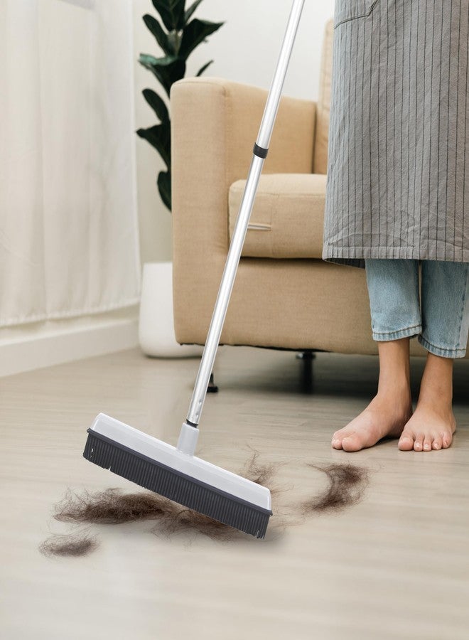 Superio Rubber Bristle Broom for Floors Salon Broom, Rubber Squeegee Broom, Rug Broom, Rubber Rake for Human Hair, Pet Hair, Fur, Lint, Liquid, with 3-Part Handle, Grey - Image 5