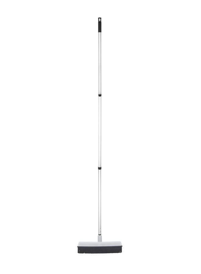 Superio Rubber Bristle Broom for Floors Salon Broom, Rubber Squeegee Broom, Rug Broom, Rubber Rake for Human Hair, Pet Hair, Fur, Lint, Liquid, with 3-Part Handle, Grey - Image 2