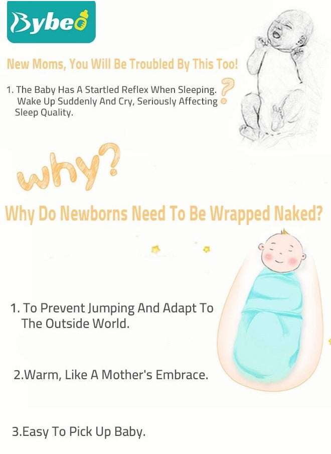 Bybeo 4 PCS Baby Swaddle Blanket Wrap Cap Gloves and Foot Straps Set Newborn Infant Sleep Sack With Caps 100% Breathable Cotton 0-4 Month  - Image 3