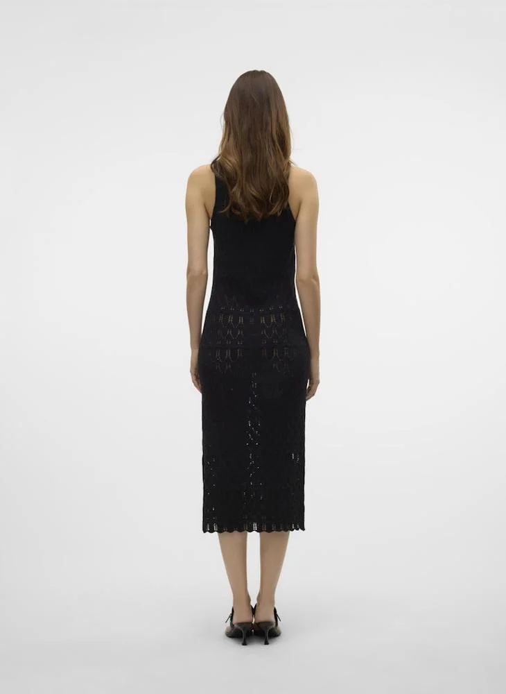 VERO MODA Crew Neck Calf Dress