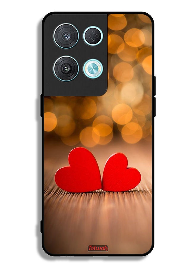 Tolwak Oppo Reno8 Pro 5G Protective Case Cover Two Beautiful Hearts  - Image 2