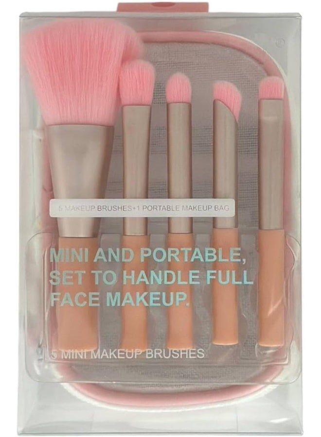 MOMENT 5Pcs Makeup Brushes, Travel Brush Set With Pouch-Professional Grade Makeup Brush Set Durable Handles For Face & Eyes  - Image 2