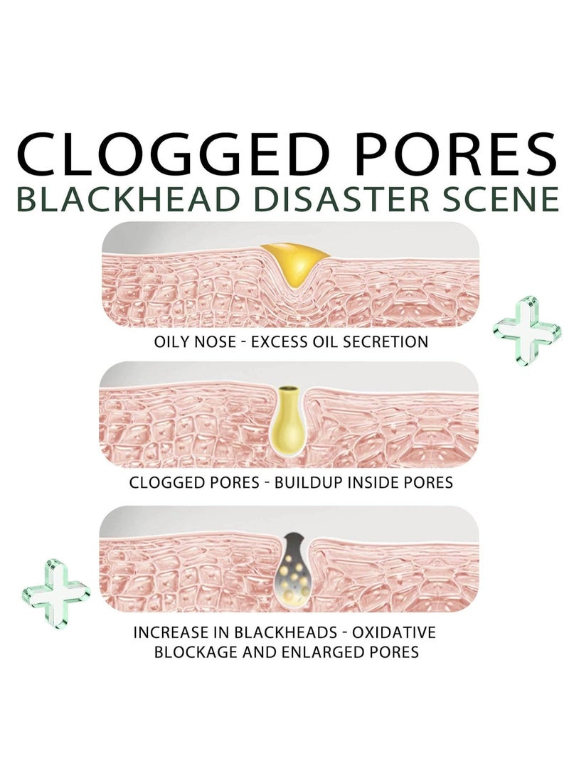 إيلهو الشاي الأخضر مزيل الرؤوس السوداء كريم ، تنظيف عميق للعناية بالبشرة أقنعة تقشير ، قناع الطين الأسود بالفحم المنقي العميق للتحكم في الزيت ، تطهير عميق للمسام ، تفتيح لجميع أنواع البشرة 15 جرام + 40 قطعة شرائط الأنف - Image 4