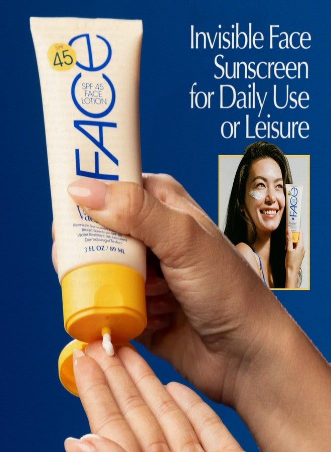 Vacation Classic Face Lotion SPF 45, Water Resistant, Broad Spectrum, Transparent on all skin tones, Lightweight, Daily Use Facial Sunscreen, Dermatologist-Tested, Vegan, 3 fl oz - Image 3