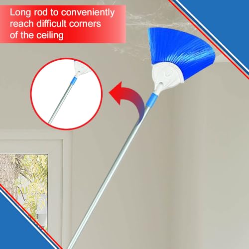 Kleeno Cello Kleeno Cobweb Brush with Telescopic Rod | Extendable Broom featuring Long Stainless Steel Handle for Fan, Ceiling, and Roof Cleaning | Soft Bristles for Gentle yet Effective Dusting |Blue - Image 5