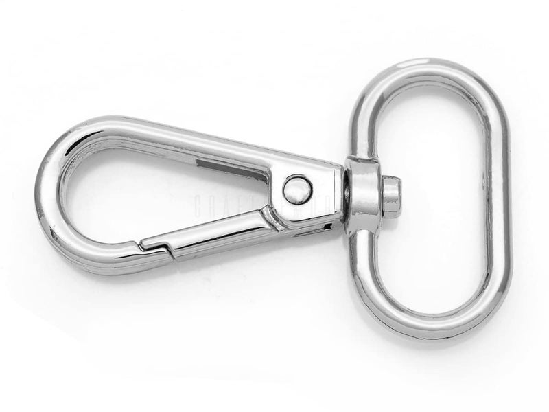 CRAFTMEMORE CRAFTMEMORE Snap Hook Swivel Push Gate Lobster Clasps Fashion Clips Purse Making FS10 Pack of 10 Silver 1 Inch 