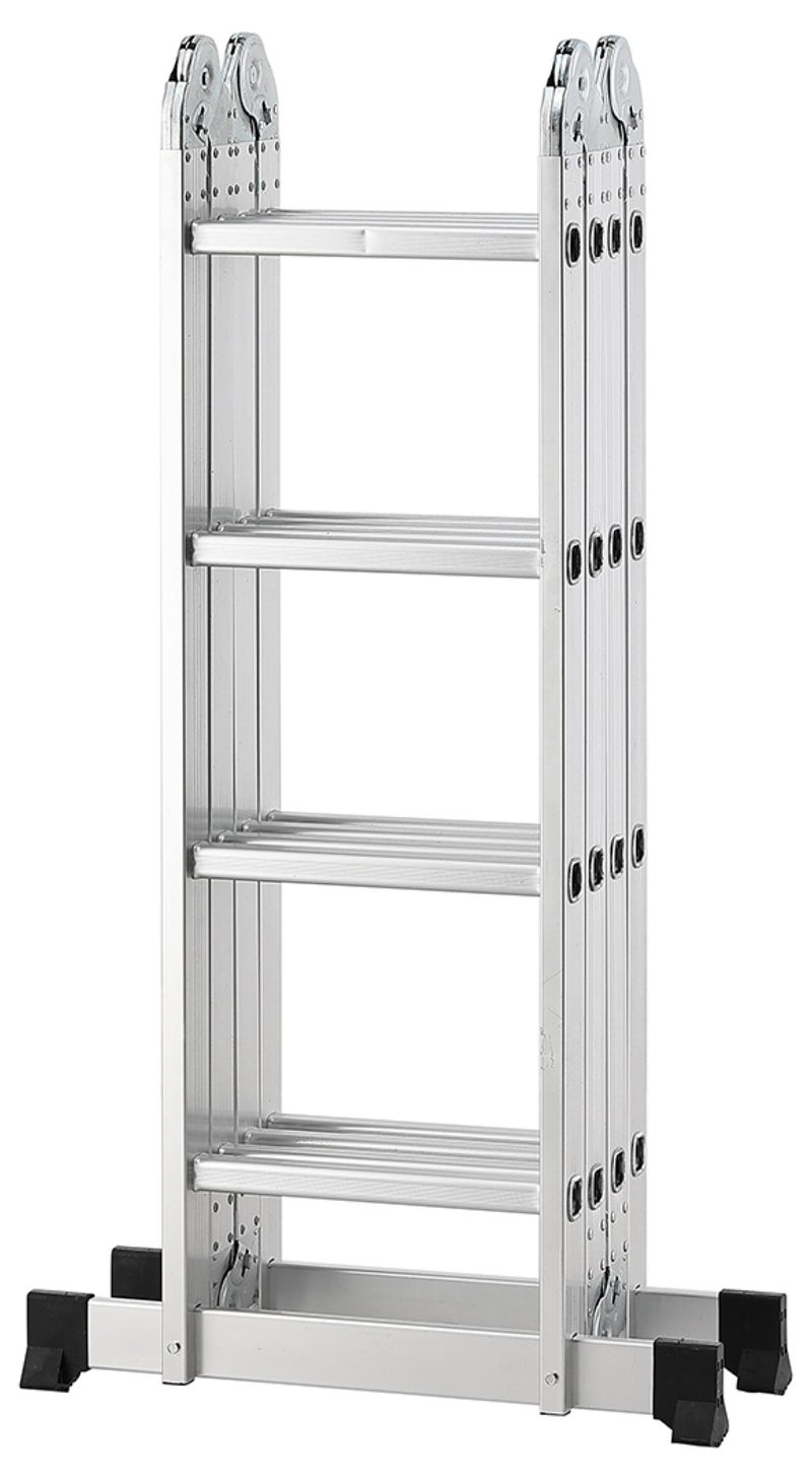 لوازم سلم قابل للطي - 4.7 متر - سلم خفيف الوزن وقابل للتعديل يمكن استخدامه كسلم عادي، سلم طويل، سلم مستقيم للحائط، أو وضع مسطح للعمل، مزود بقواعد مانعة للانزلاق وأقفال أمان - مناسب للاستخدام في المنزل، الدهان، التنظيف، الاصلاحات المنزلية، والصيانة الداخلية والخارجية. - Image 1