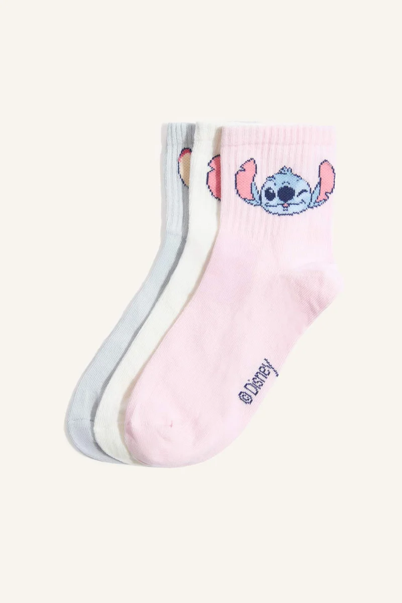 Woman Lilo & Stitch Licensed 3 piece Short Socks
