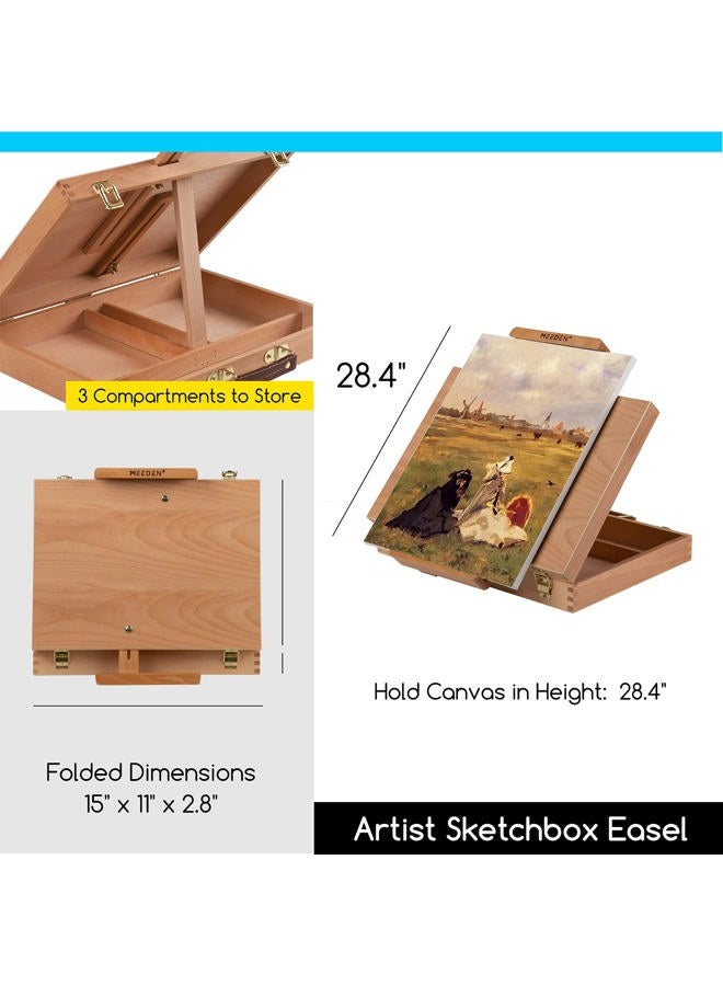 MEEDEN Oil Painting Kit, Painting Sets with Sketch Easel Box, Professional Art Paint Supplies Kit with Paint Brushes, Palette Knives, Canvases for Painting Supplies for Adults - Image 3