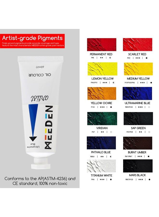 MEEDEN Oil Painting Kit, Painting Sets with Sketch Easel Box, Professional Art Paint Supplies Kit with Paint Brushes, Palette Knives, Canvases for Painting Supplies for Adults - Image 4
