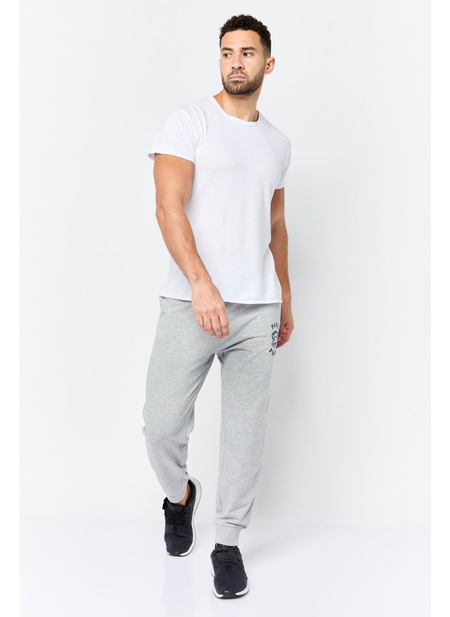 Paul Frank Men Regular Fit Brand Logo Jogger Pants, Grey  - Image 4