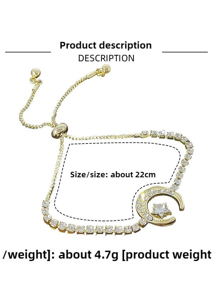 Ramadan Gift Gold moon Bracelets for Women Bangle Bracelets Cubic Zirconia Stainless Steel Bracelet Jewelry - Image 4