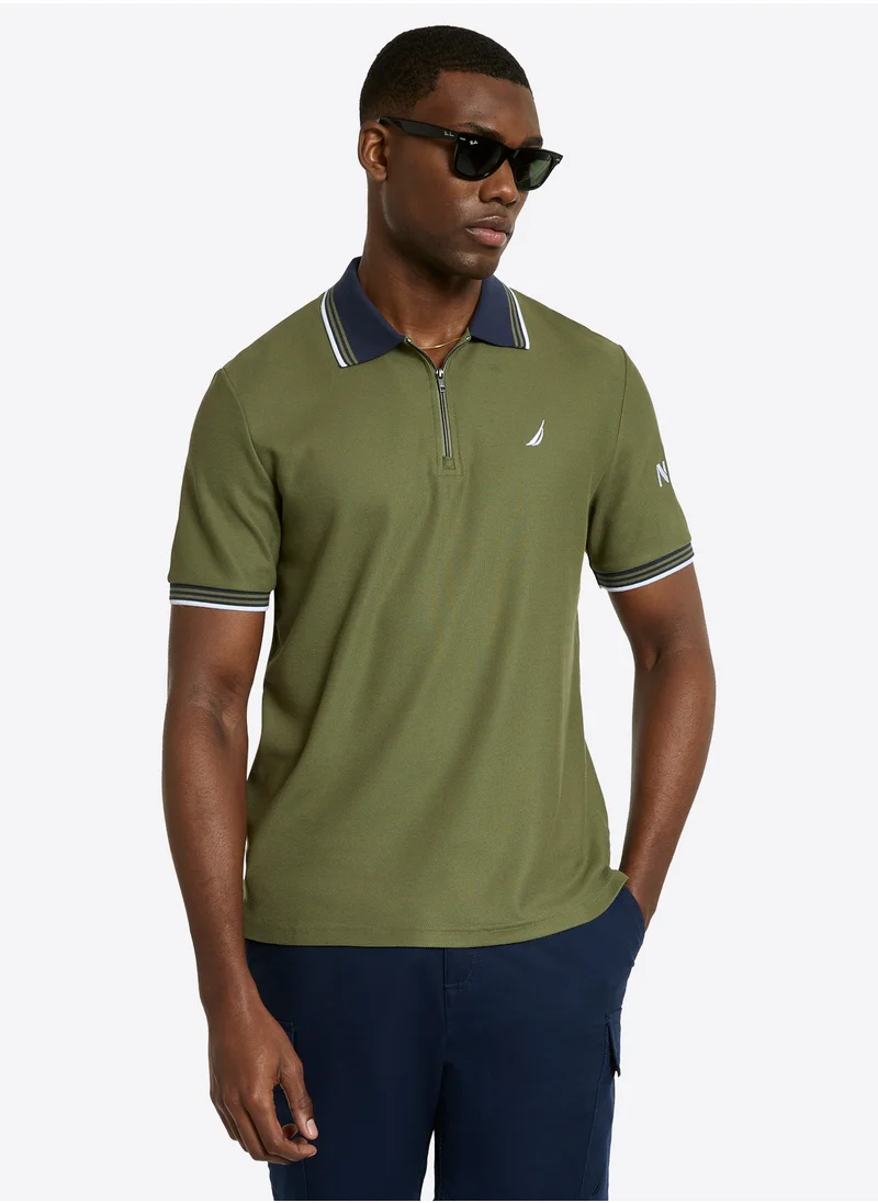 NAUTICA Men's Cotton Blend Green Polo T-Shirt – Classic Essential for Casual Look