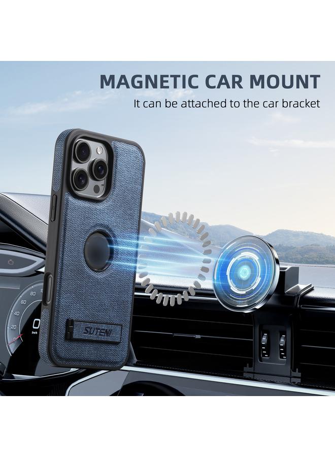 Suteni Case For iPhone 15 Pro Max G2 Holder Denim Leather Back MagSafe Phone Case - Image 2