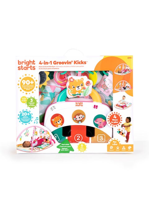 4-In-1 Groovin Kicks Piano And Drum Kick Gym - Floral