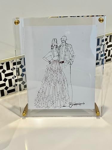 Wexel Art إطار صور عائم من أكريليك شفاف 8x10" مع تجهيزات ذهبية لعرض الفن والصور - Image 2