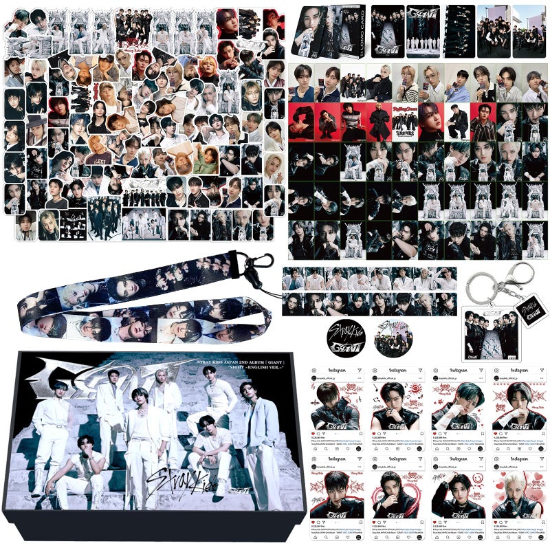 KPOPBP Giant Album Gift box, 55 PCS Photocards Set, KPOP Cards, Lanyards, Stickers, Keychain, Gift for SKZ Boys and Girls - Image 1