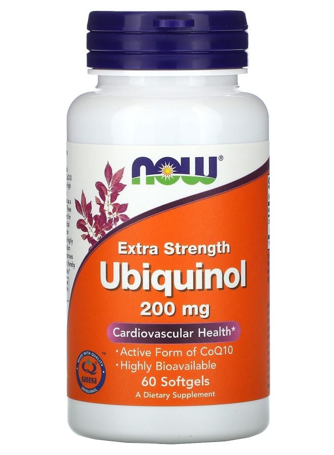 now Ubiquinol 200 mg Extra Strength 60 Softgels