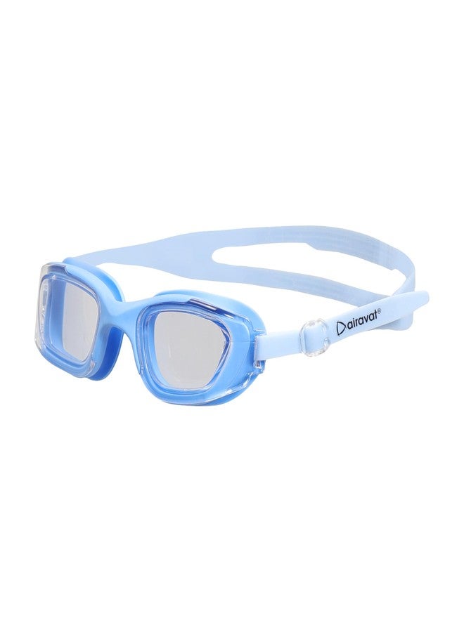AIRAVAT Swimming Goggles, 1014 FINLEY Blue Adjustable Pool Goggles For Junior, Boys & Girls, Optic Quality Poly carbonate Lenses Silicone Goggle, 100% UV Protection Anti-fog Coated - Image 1