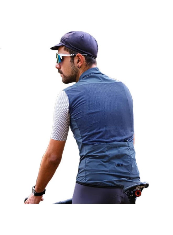 Lampada Bicycle Road Bike Cycling Vest, Spring And Summer Quick-Dry Cycling Jersey, Windproof Vest For Men And Women, Smog Blue, Xl - Image 2