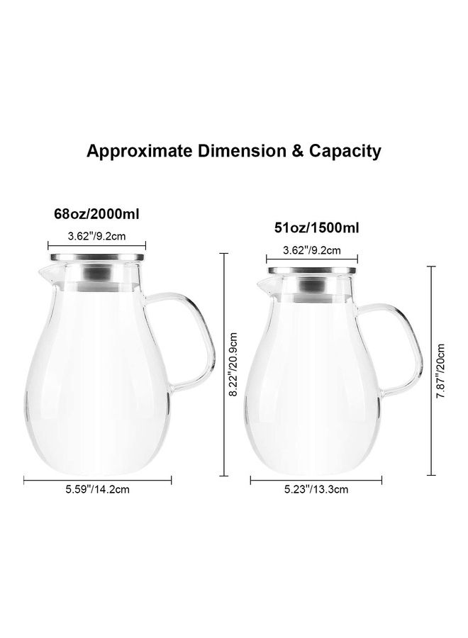 NIBEMINENT Glass Jug With Brush Clear/Silver - Image 2