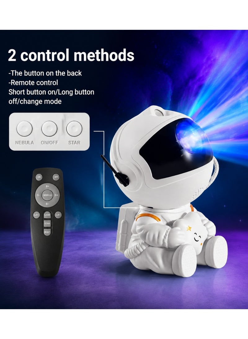 Hirospace Sitting Astronaut Hugging Star Projector Lamp with Remote Control, Rotating Galaxy Nebula LED Night Light, Space Starry Sky Projection Lamp for Bedroom Home Decor, Birthday Gift for Kids & Adults - Image 2