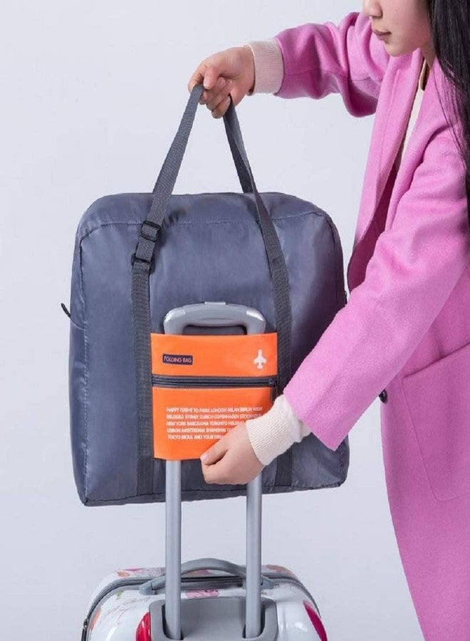 Mishrit Portable Large Capacity Folding Travel Bag Happy Flight Foldable Big Easy Carry On Luggage Packing Duffle Handbag Foldable Super Lightweight Storage Luggage Bag for Travel (Orange) - Image 5
