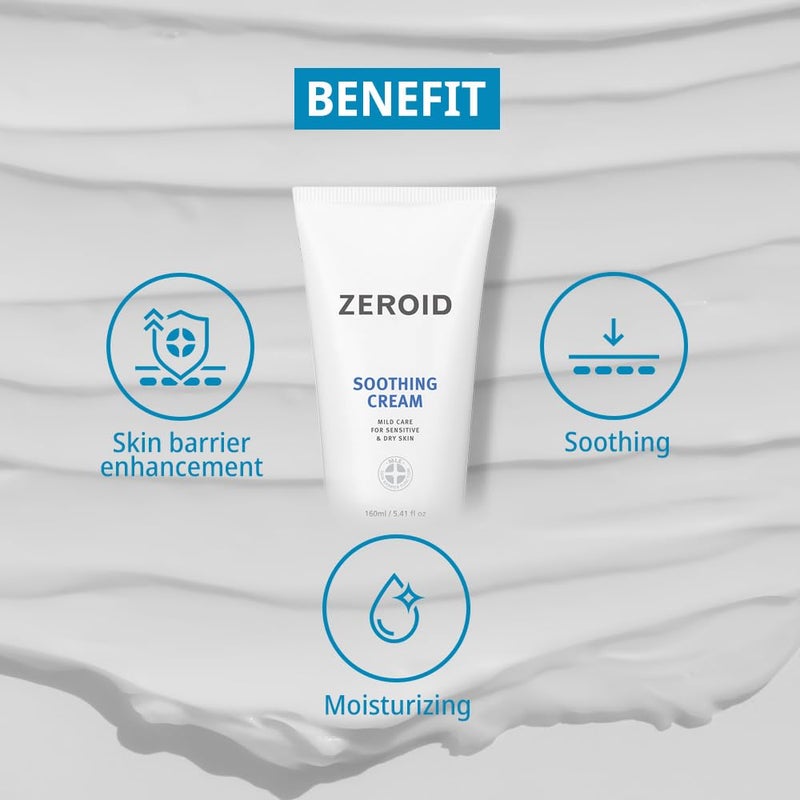ZEROID | Soothing Cream | Face Moisturizer for Sensitive Skin | Face Cream for Skin Barrier Repair | Face Lotion for Soothing & Calming | Dermocosmetic Face Cream | Korean Skincare | 2.7 fl oz (80ml) - Image 3