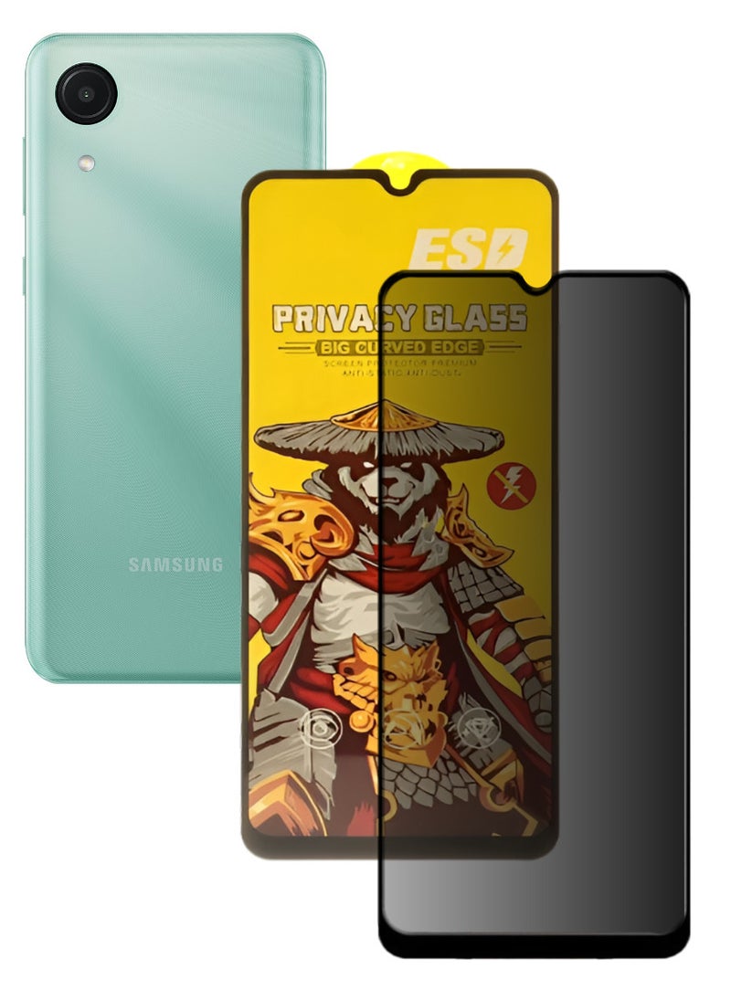 ESD Tempered Dustproof Privacy Glass Screen Protector Compatible For Samsung Galaxy A04 Core - Image 1