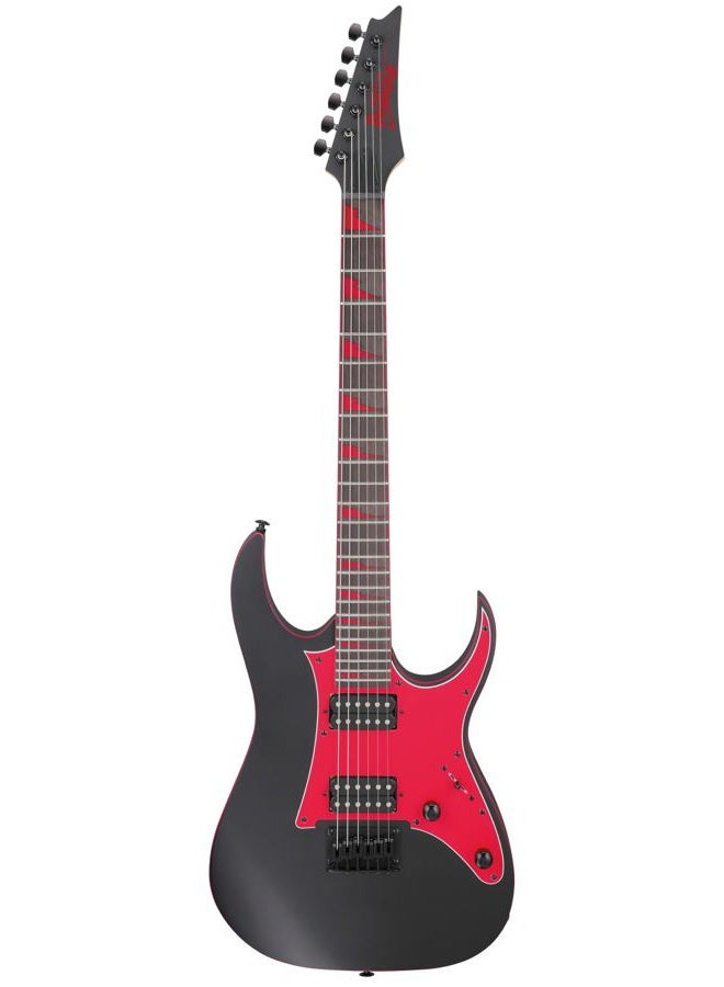 Ibanez غيتار كهربائي صلب 6 أوتار GRG، يمين، أسود غير لامع، كامل (GRG131DXBKF) - Image 1