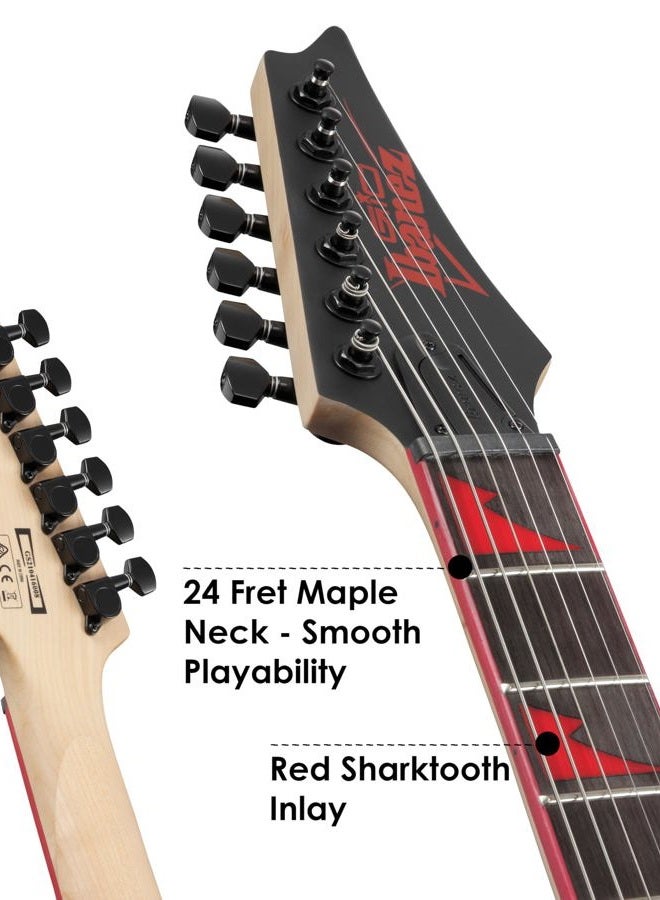 Ibanez غيتار كهربائي صلب 6 أوتار GRG، يمين، أسود غير لامع، كامل (GRG131DXBKF) - Image 3
