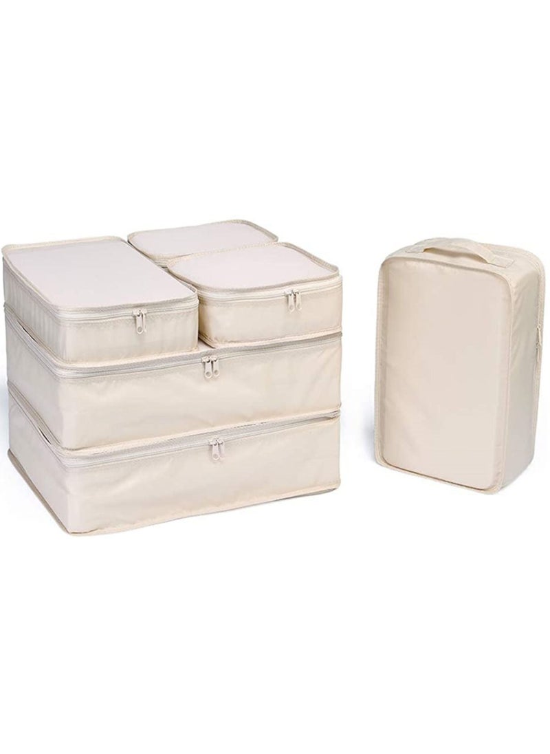 Generic Packing Cubes for Travel 6 Pcs Travel Cubes for Suitcase Lightweight Travel Essential Bag for Clothes Shoes Cosmetics Toiletries Organizers for Backpack on Short Trip Mesh Pouch Laundry Bag  - Image 1