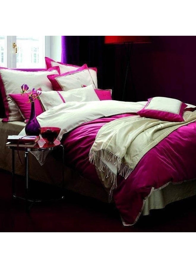 Ferrucci fuchsia cotton -feel duvet cover exclusively at Ferrucci