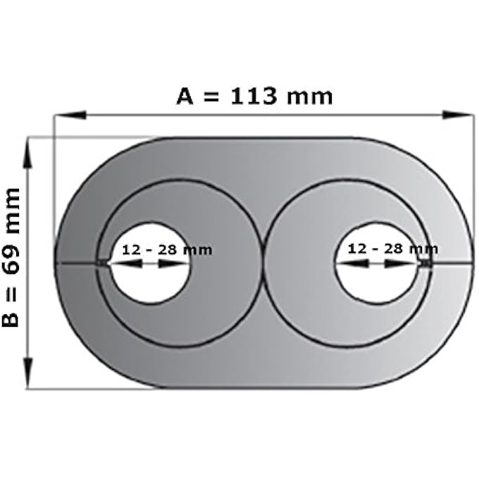 HEATING PIPE ROSETTES (DOUBLE SETS) 28 MM WHITE (PACK OF 5) - Image 2