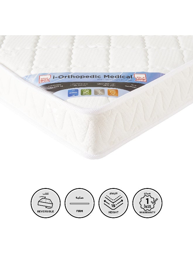 Home Box Iorthopedic Medical King Firm Rebonded Foam Mattress - 180X200X15 Cm - Image 1
