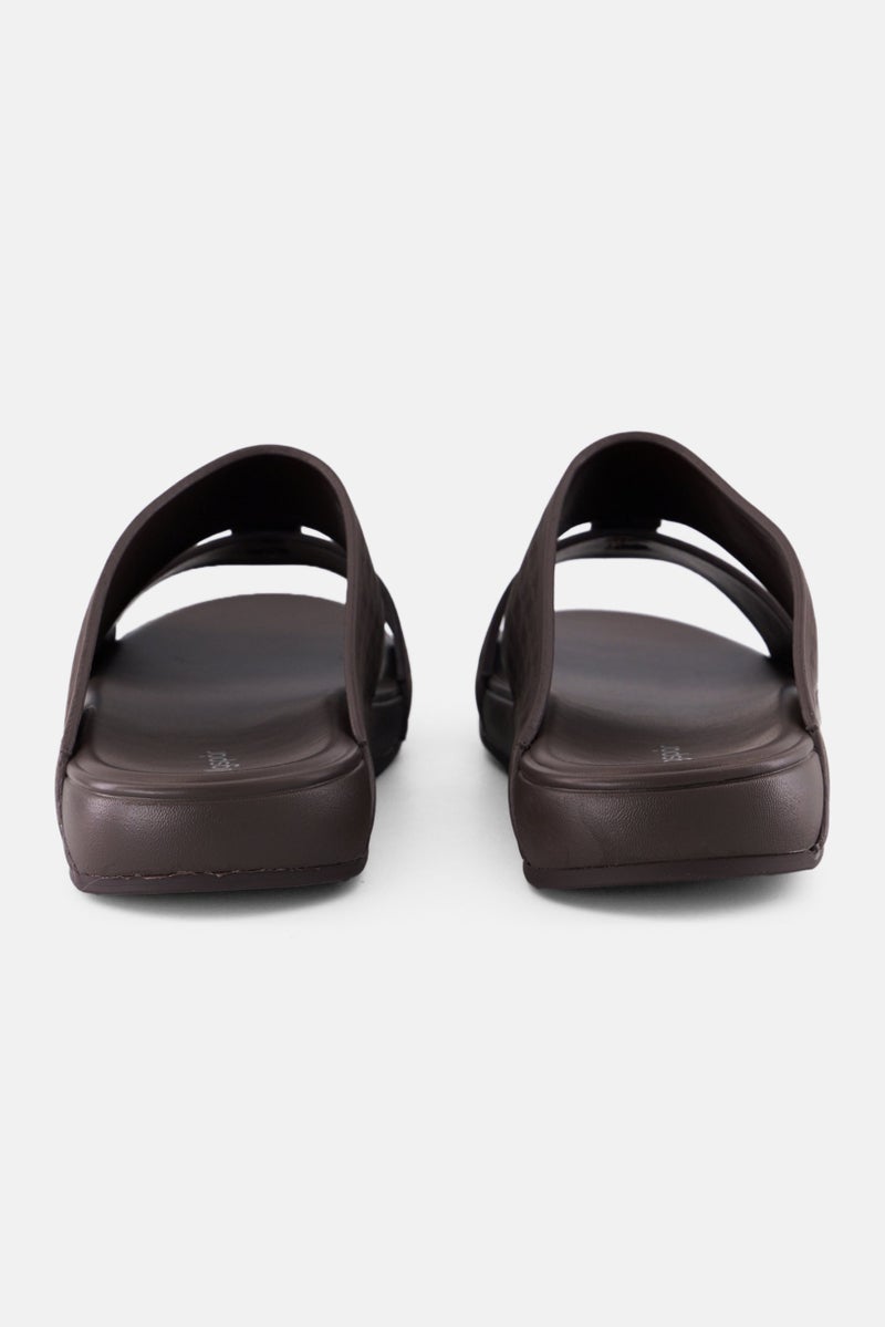 Algspar Men 2 Strap Slip On Arabic Sandals, Dark Brown  - Image 2